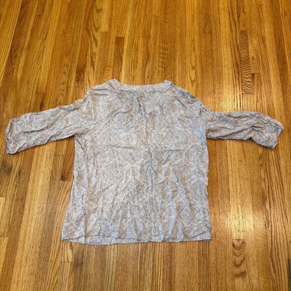 Marina Luna Womens Paisley Top Size L 3/4 Sleeve 100% Rayon - Picture 7 of 7